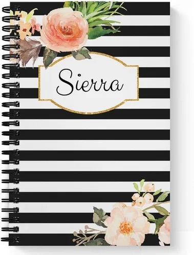 Vista 2 de Planificador y organizador clásico floral personalizado mensual y semanal de tapa dura, 1 año completo, enero-diciembre con fecha u opción sin