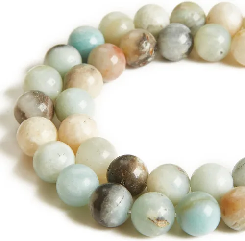 Vista 42 de 60 piezas de cuentas de turquesa africana natural de 6 mm, cuentas de piedras preciosas naturales, cuentas sueltas redondas para hacer joyas