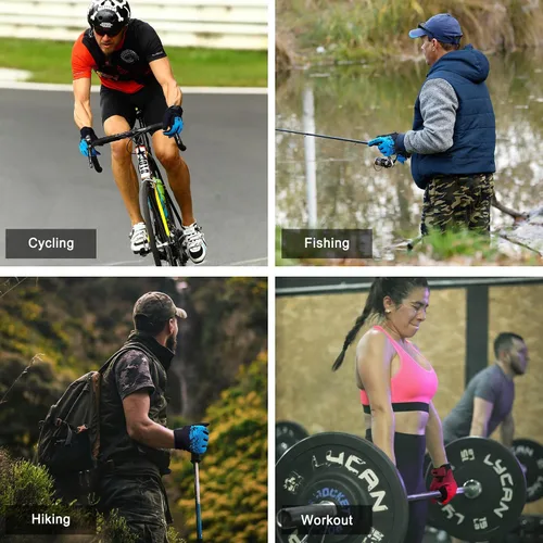Vista 6 de Guantes de ciclismo para paseos cortos, guantes de correr, guantes de pesca, pantalla táctil, ligeros, elásticos, excelente agarre, para uso diario