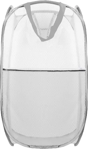 Vista 21 de Cesto de Ropa Plegable Pop Up, Cesta de Ropa de Malla Plegable Extra Grande, 28" x 16" x 16" (Negro)