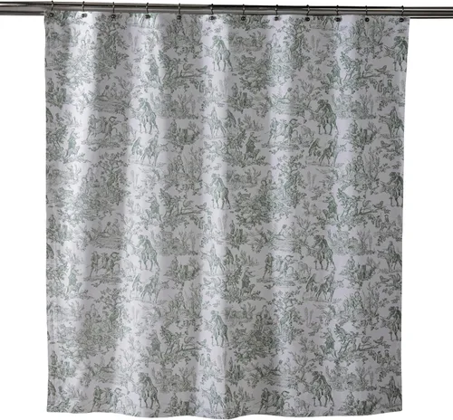 Vista 24 de Maison d' Hermine Cortina de ducha 100% algodón, un panel, 70 x 72 pulgadas, cortinas de ducha de tela lavable para baño, fácil de colgar con 12