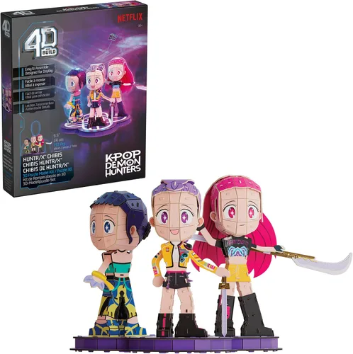 Vista 11 de 4D Build Kpop Demon Hunters Derpy Tiger & Sussie Bird 3D Puzzle Model Kit