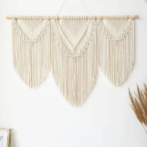 Vista 11 de guzhiou gran tapiz de macramé (Borla con cuentas)