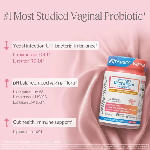 Vista 4 de Life-Space - Probiótico vaginal para mujer, equilibrio de pH de microflora