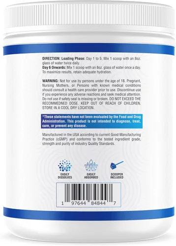 Vista 3 de NutraScience - Monohidrato de creatina en polvo con BioPerine, apoya el crecimiento y la recuperación muscular magra, 60 porciones, 5000 mg por