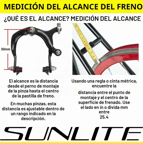Vista 2 de Sunlite Juego de frenos de tracción lateral MX, alcance de 2.717-3.780 in Negro
