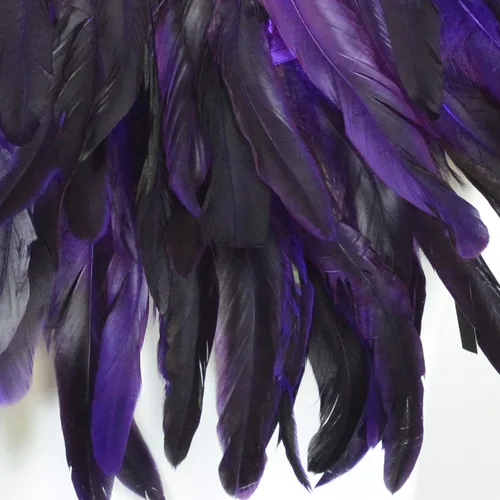Vista 6 de Feather Shawl for Women - Crow Feathers Collar Halloween Swan Cape Maleficent Witch Costume Accessories