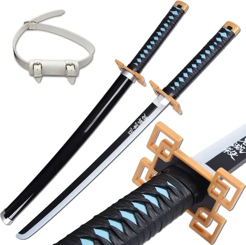 Vista 42 de ziqing Espada para cosplay de Demon Slayer hecha a mano, Katana de 31 pulgadas con múltiples estilos para elegir