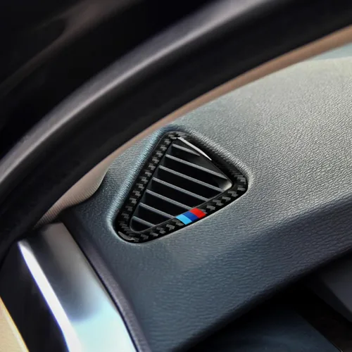 Vista 7 de Calcomanía de fibra de carbono para automóvil, compatible con BMW X5 X6 F15 F16 Accesorios interiores (negro)