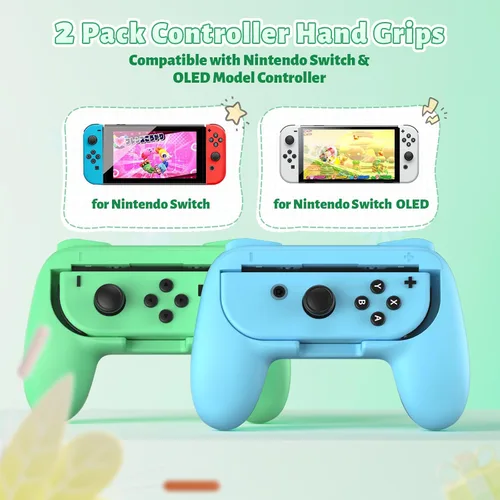 Vista 71 de FASTSNAIL Grips Compatible with Nintendo Switch for Joy Con & OLED Model for Joycon, Wear-resistant Handle Kit Compatible with Joy Cons Controllers