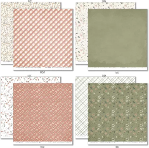Vista 9 de Paquete de papel de patrón – Acuarela Florales – Papel de álbum de recortes de 12 x 12 pulgadas, 12 x 12 pulgadas, diseño floral de álbumes