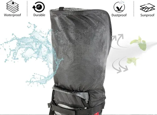 Vista 9 de Funda para bolsa de golf, cubierta de lluvia de nailon, impermeable, se adapta a la mayoría de bolsas de carrito de golf, fácil de usar, plegable