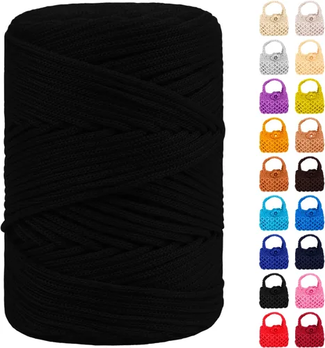 Vista 9 de Cordón de macramé de poliéster de 1/8 pulgadas x 169 metros, cordón de macramé trenzado de polipropileno, hilo de poliéster para tejer bolsos