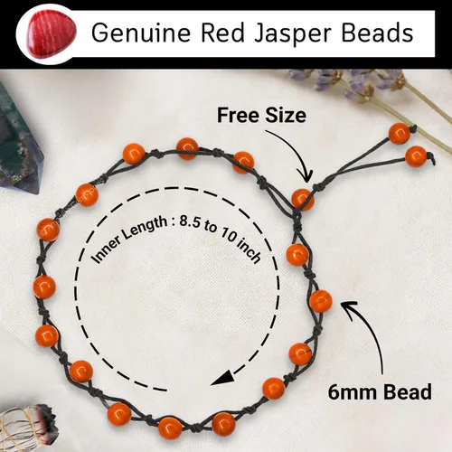 Vista 51 de Amazing Gemstone Crystal Anklet Ankle Bracelets for Women - Waterproof Beaded Healing Crystal Anklets, Plus Size Chakra Gemstone Bead Anklet