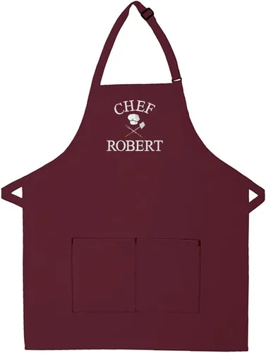 Vista 6 de Delantal personalizado bordado diseño de utensilios de chef