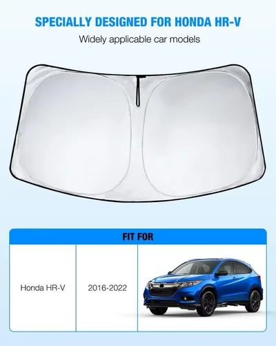 Vista 6 de Neverland Cubierta para parabrisas de automóvil, tela Oxford con revestimiento plateado de alta calidad, diseño plegable, protección UV para Honda