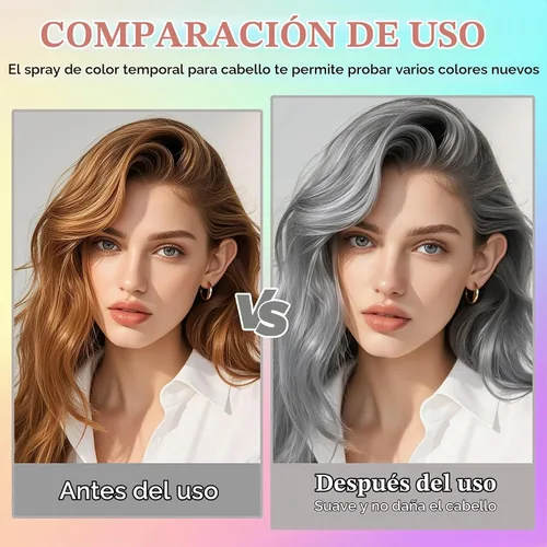 Vista 3 de Spray temporal de color gris para mujeres y hombres, lavable 120ML