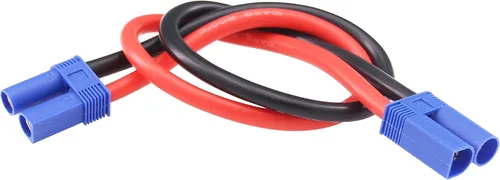 Vista 2 de Cable adaptador de conector EC5 macho a EC5 hembra con cable de extensión RC de 10 awg de 12 pulgadas/11.8 in para cargador de batería de avión RC