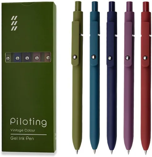Vista 10 de 4 bolígrafos de gel, lindos bolígrafos de tinta de punta fina, escritura suave, secado rápido, bolígrafo negro para llevar diario y tomar notas