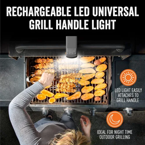 Vista 6 de Yukon Glory Luz LED brillante con mango de parrilla, recargable, resistente al agua y al calor, se adapta a la mayoría de parrillas al aire libre