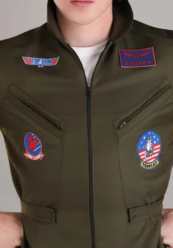 Vista 4 de Disfraz Deluxe Traje de Vuelo Top Gun para Hombre Multicolor