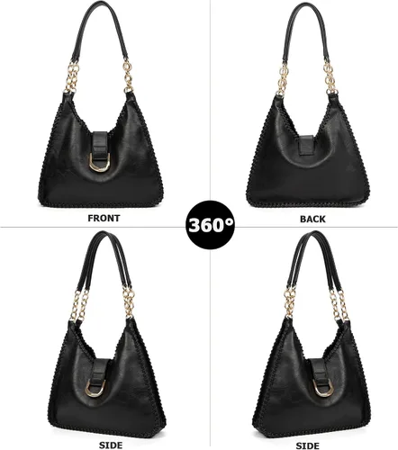 Vista 3 de Sweetovo Bolsas de mano para mujer, juego de bolsos vintage, de cuero vegano, bolsa mediana y bolso cruzado para viajes