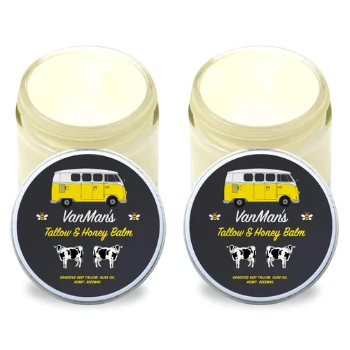 Vista 13 de Bálsamo de sebo de res y miel de Vanman - Hidratante facial de sebo con sebo de res alimentado con pasto para la piel y aceites esenciales, miel