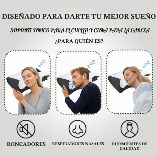 Vista 2 de Airway Pro - Almohada cervical para aliviar el dolor de cuello, almohada ortopédica de espuma viscoelástica para dormir de lado, espalda y estómago