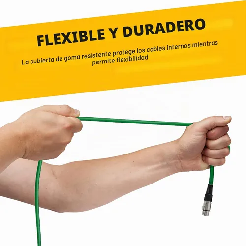 Vista 7 de cables de audio de 25' para micrófonos. Cables con colores con entradas XLR macho a XLR hembra, paquete de 6 unidades Conector de 3 pines, señal