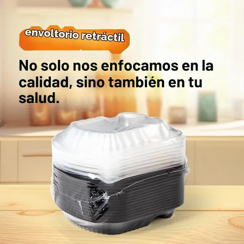 Vista 3 de YANGRUI Contenedor de preparación de comidas, paquete de 30 recipientes de 30 onzas sin BPA reutilizables para llevar con tapas, envoltura
