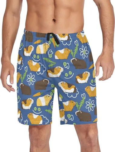 Vista 6 de Ollabaky Pantalones cortos de pijama para hombre Pjs partes inferiores pantalones cortos para dormir ropa de descanso pantalones de pijama
