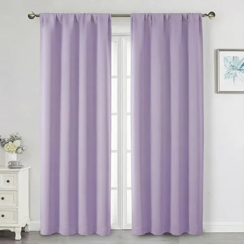 Vista 187 de Cortinas opacas para dormitorio, sala de estar, juego de 2 paneles de 54 pulgadas de largo, cortinas de oscurecimiento de habitación con aislamiento