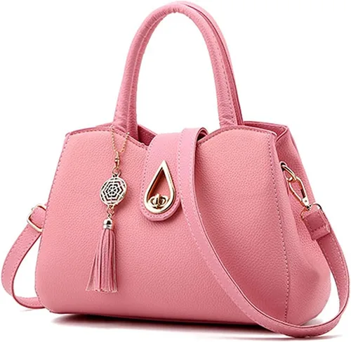 Vista 14 de Pahajim Bolso de cuero sintético para mujer, con asa superior, cartera de dama, elegante, para trabajo, ataché, bolsa de mano Medium structured