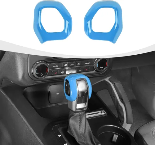 Vista 17 de RAZPOY Cubierta de la perilla de la palanca de cambios compatible con accesorios interiores Ford Bronco 2021-2025, color azul