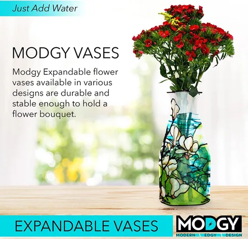 Vista 2 de MODGY Florero extensible de plástico decorativo moderno para centros de mesa de flores, decoración de mesa de comedor, sala de estar, baño, oficina