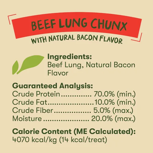 Vista 7 de Pet 'n Shape Beef Lung Chunx - Golosinas para perros, hechas y obtenidas en los Estados Unidos, 16 onzas