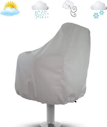 Vista 3 de WOMACO Paquete de 2 fundas para asiento de barco, impermeables, para exteriores, pedestal, pontón, capitán, barco, banco, silla, fundas protectoras