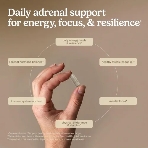 Vista 10 de Terry Naturally Adrenaplex - 120 cápsulas - Suplemento máximo de apoyo suprarrenal, promueve la energía diaria, el enfoque mental y la resistencia