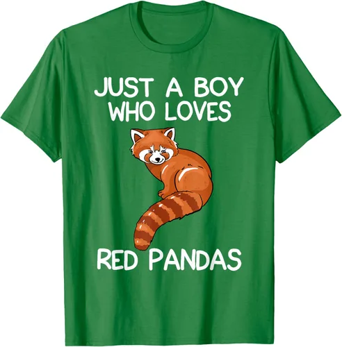 Vista 52 de Just A Boy Who Loves Red Pandas Gift - Camiseta con diseño de panda roja, Negro, S