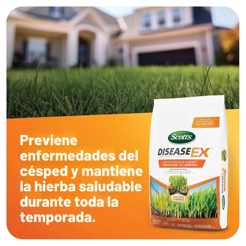 Vista 2 de Scotts - Fungicida para césped DiseaseEx, Controla y previene enfermedades hasta por 4 semanas, trata hasta 5.000 pies cuadrados, 10 libras.