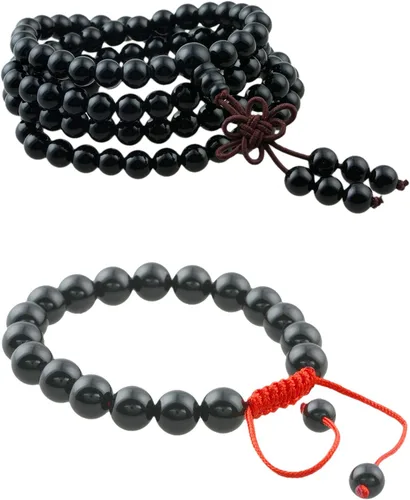 Vista 2 de Rockcloud - Pulsera de oración budista tibetana con piedras curativas