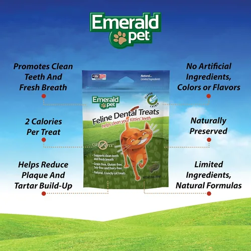 Vista 3 de Feline Dental Treats - Delicias y crujientes golosinas dentales para gatos sin granos, golosinas dentales naturales para limpiar los dientes