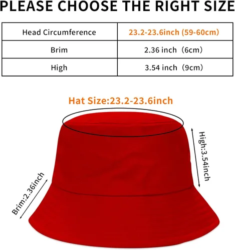 Vista 51 de PFFY Bucket Hat for Women Men Cotton Summer Sun Beach Fishing Cap
