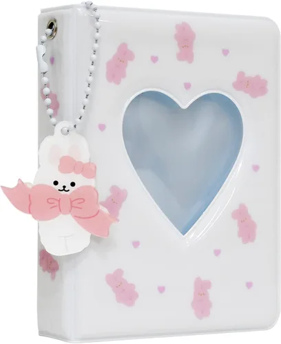 Vista 9 de Carpeta para tarjetas fotográficas de 3 pulgadas, mini álbum de fotos con colgante para coleccionar fotos Kpop, 40 bolsillos (marrón)