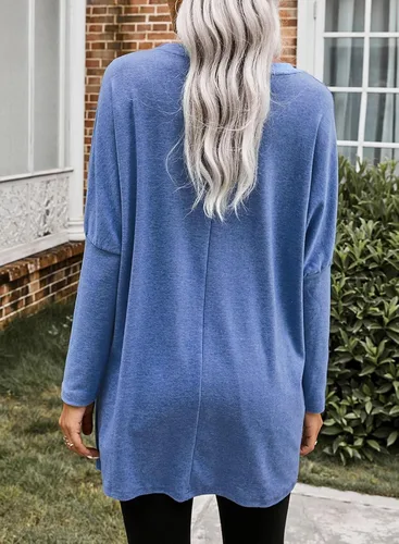 Vista 2 de Dokotoo Camisas casuales de manga larga para mujer, sudaderas ligeras con bolsillos
