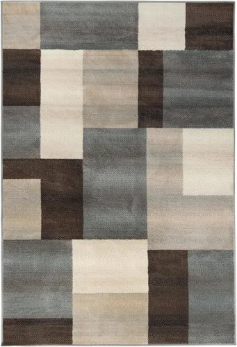 Vista 11 de Superior alfombra de área de la colección diseñador Clifton, 8 mm de altura de apilado, con respaldo de yute, diseño geométrico contemporáneo, Beige