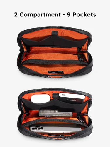 Vista 3 de ALPAKA Elements Tech Case Mini Tech Pouch 1.5L Cable Bag Negro X-Pac VX42 Weatherproof Fabric, YKK Aquaguard Zipper, Detachable Shoulder Strap