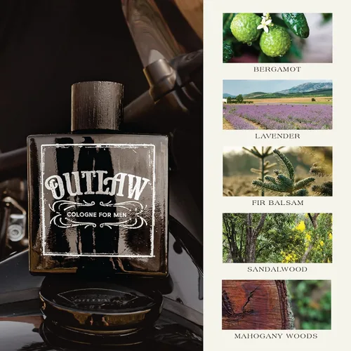 Vista 3 de Tru Western Outlaw Colonia para hombre, bálsamo refrescante de bergamota, lavanda y abeto para un aroma sensual, 3.4 onzas líquidas