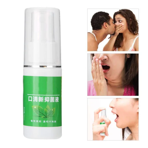 Vista 2 de Spray de respiración oral, rocía mal aliento, espray ambientador de aliento, espray de halitosis de olor oral, elimina el mal aliento, enjuague bucal