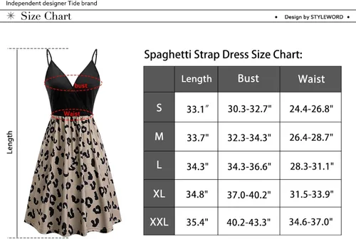 Vista 6 de STYLEWORD - Vestido informal de verano para mujer, diseño acampanado, con vuelo y floral, con cuello en V, tirantes delgados y bolsillos, unicolor